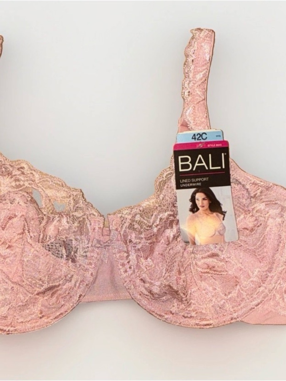 Bali Lace Underwire Bra in Blush Pink